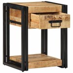 vidaXL Table de chevet 40x35x50 cm bois brut massif de manguier