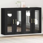vidaXL Meubles muraux   2 pièces en chêne noir  69 5 x 34 x 90 cm  en bois aggloméré.