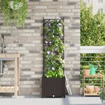 vidaXL Jardinière avec Treillis Marron 40x40x143 cm