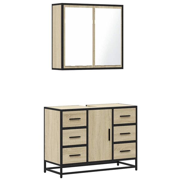 vidaXL Ensemble de meubles de salle de bain 2 Pièces chêne sonoma