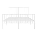 vidaXL Cadre de lit métal sans matelas et pied de lit blanc 140x190 cm