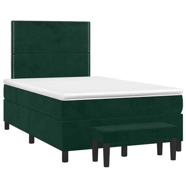 vidaXL Sommier à lattes de lit avec matelas vert foncé 120x190 cm