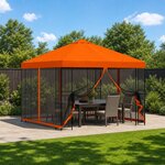 vidaXL Abri de jardin avec parois 3 x 3 m Orange Polyester et Acier