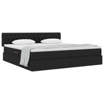vidaXL Lit avec rangement et matelas avec matelas Noir 200 x 200 cm
