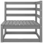 Vidaxl canapé à 4 places de jardin gris bois de pin solide