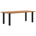 vidaXL Table à manger et bord naturel bois massif chêne rectangulaire