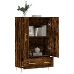vidaXL Buffet haut chêne fumé 69 5x31x115 cm bois d'ingénierie