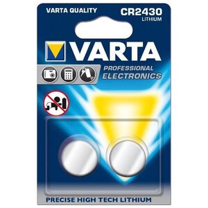 Blister de 2 Piles Lithium 6430/CR2430 3V VARTA