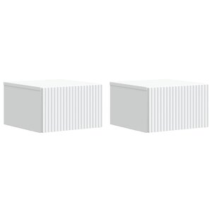 vidaXL Cabinet de chevet mural 2 Pièces Blanc 33 x 34 5 x 20 cm