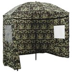 vidaXL Umbrella de pêche 228 x 204 cm Polyester Oxford Camouflage