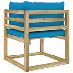 vidaXL Canapés d'angle de jardin 2Pièces et coussins Pin imprégné de vert