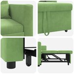 VidaXL Lit de Repos Convertible 3-en-1 Vert Clair Velours