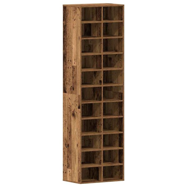 vidaXL Armoire à chaussures vieux bois 54x34x183 cm bois ingénierie