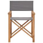 vidaXL Chaise de metteur en scène Bois de teck solide Gris