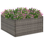Vidaxl jardinière gris 80x80x40 cm résine tressée
