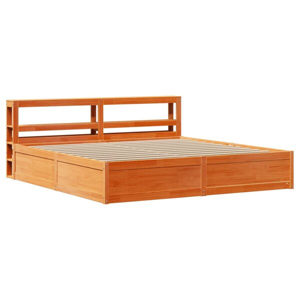 vidaXL Cadre de lit et tête de lit cire marron 180x200 cm bois de pin