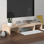 vidaXL Support pour moniteur 60x24x10 5 cm Bois de pin solide