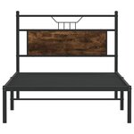 vidaXL Cadre de lit sans matelas chêne fumé 100x200 cm bois ingénierie