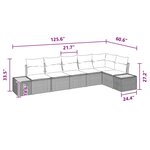 vidaXL Ensemble de canapé de jardin avec coussin 6 Pièces Noir Poly rotin
