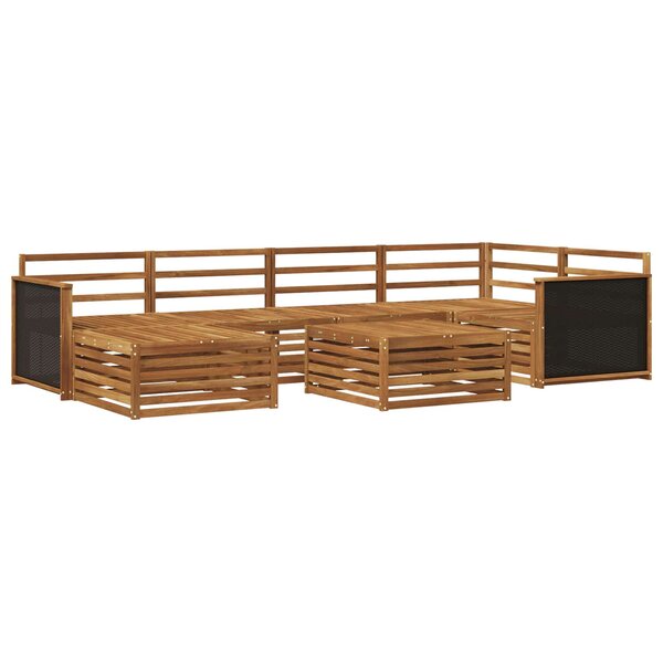 vidaXL Ensemble de canapés d'extérieur 7 Pièces Naturel