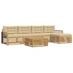 vidaXL Ensemble de canapés d'extérieur 7 pc Blanc et Beige Polyester