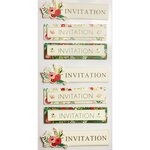 14 autocollants 3d - invitations fleurs - evénement