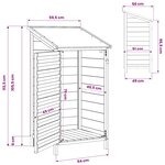 vidaXL Abri de jardin Marron 59 x 56 x 113 5 cm Bois de Sapin Massif