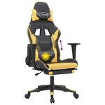 vidaXL Chaise de jeu de massage et repose-pied Noir doré Similicuir