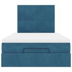 vidaXL Cadre de lit ottoman avec matelas bleu foncé 120x190 cm velours