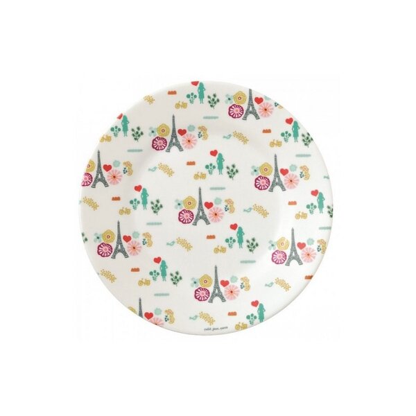 assiette dessert motifs fleurs tour eiffel le paris d emilie