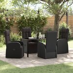 vidaXL Chaises de jardin inclinables 5 Pièces Noir 140 x 70 x 73 cm