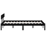 vidaXL Cadre de lit sans matelas noir bois massif 160x200 cm