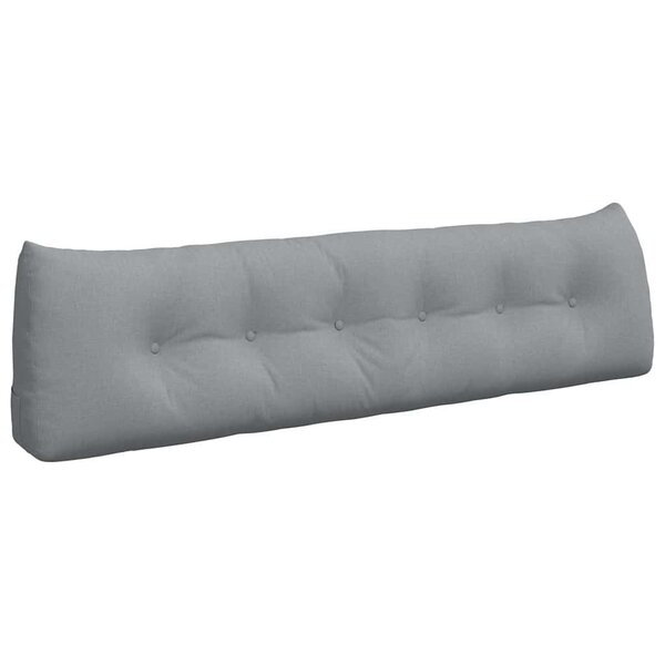 vidaXL Coussin de Dos Gris clair 180 x 24 x 50 cm tissu
