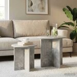 vidaXL Ensemble de tables d'appoint 2 Pièces Gris béton Bois d’ingénierie