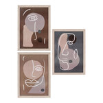 3 Cadres bois MDF et verre marron clair