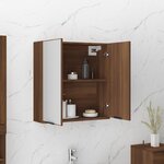 vidaXL Armoire à miroir de salle de bain Chêne marron 64x20x67 cm
