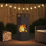 vidaXL Braise Noir 35 x 35 x 100 cm Acier