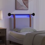 vidaXL Tête de lit suspendue Avec lumière LED Blanc PU antique