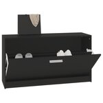 vidaXL Banc à chaussures Noir 80x24x45 cm Bois d'ingénierie