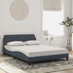 vidaXL Lit avec matelas Dover gris foncé 120x200 cm velours