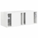 vidaXL Meuble TV mural Montage mural Blanc Brillant 60 x 31 x 29.5 cm