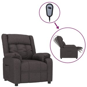 vidaXL Fauteuil inclinable électrique Marron foncé Tissu
