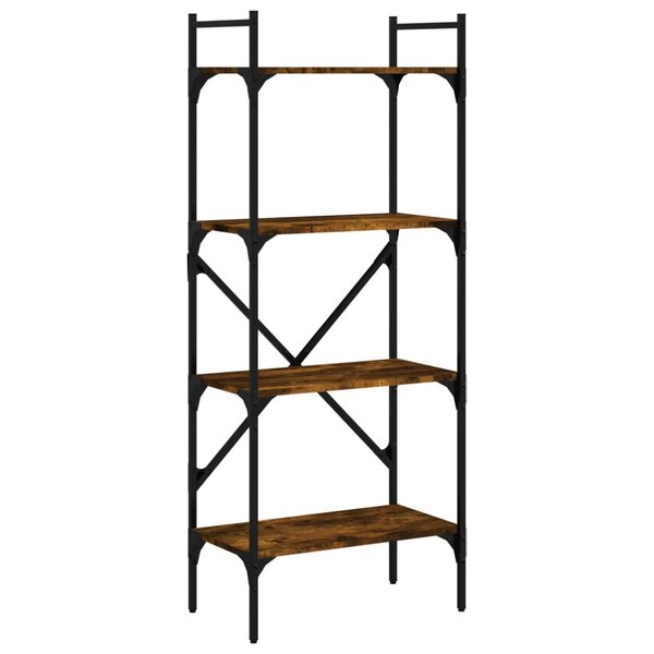 vidaXL Bibliothèque à 4 niveaux chêne fumé 56x31 5x138 5 cm