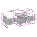 vidaXL Salon de jardin 8 Pièces avec coussins gris résine tressée