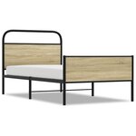 vidaXL Cadre de lit sans matelas 107x203 cm chêne sonoma
