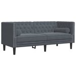 vidaXL Canapé Chesterfield Gris foncé 174 x 74.5 x 70.5 cm Velours