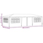 vidaXL Tente de réception avec parois latérales 4x9 m Blanc 90 g/m²
