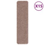 vidaXL Tapis Antidérapants pour Escaliers 15 Pièces Marron clair