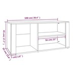 vidaXL Armoire à chaussures Gris béton 100x35x45 cm Bois d'ingénierie