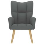 vidaXL Chaise de relaxation Gris foncé Tissu